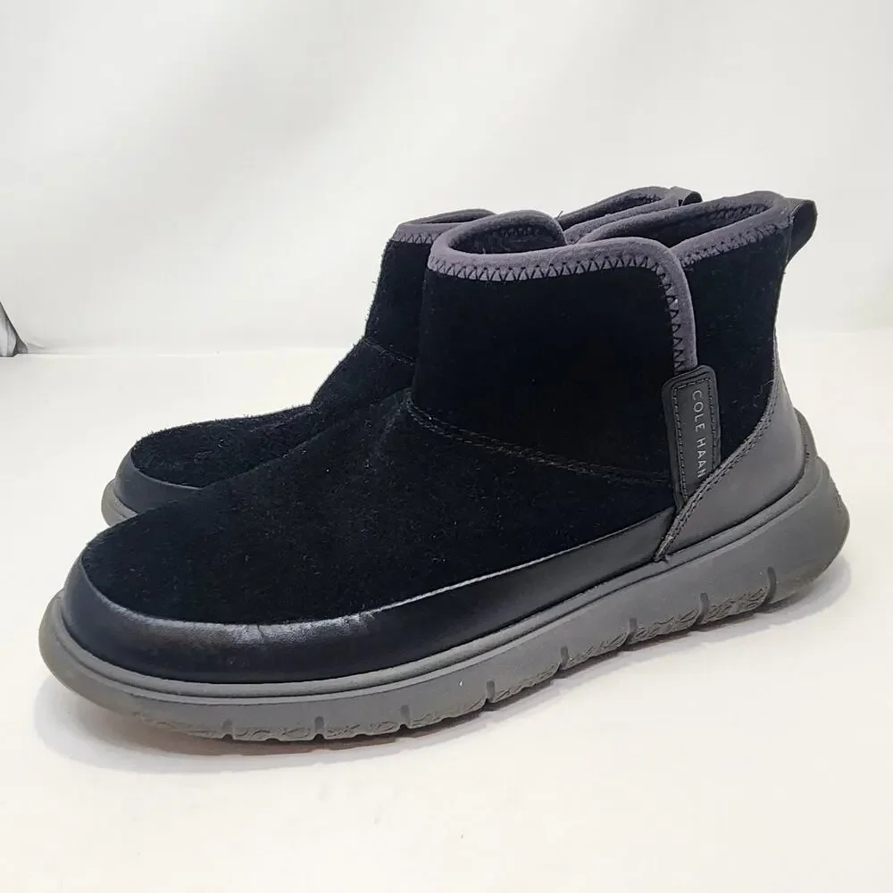 Cole Haan Generation Zerogrand Black Suede Pull On Boots Women Size 9B Casual